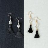 skull bead Crystal bead earrings