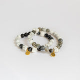 Howlite & Labradorite skull bead bracelets
