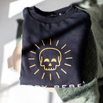 Happy Rebel gold sun and skull sweatshirt